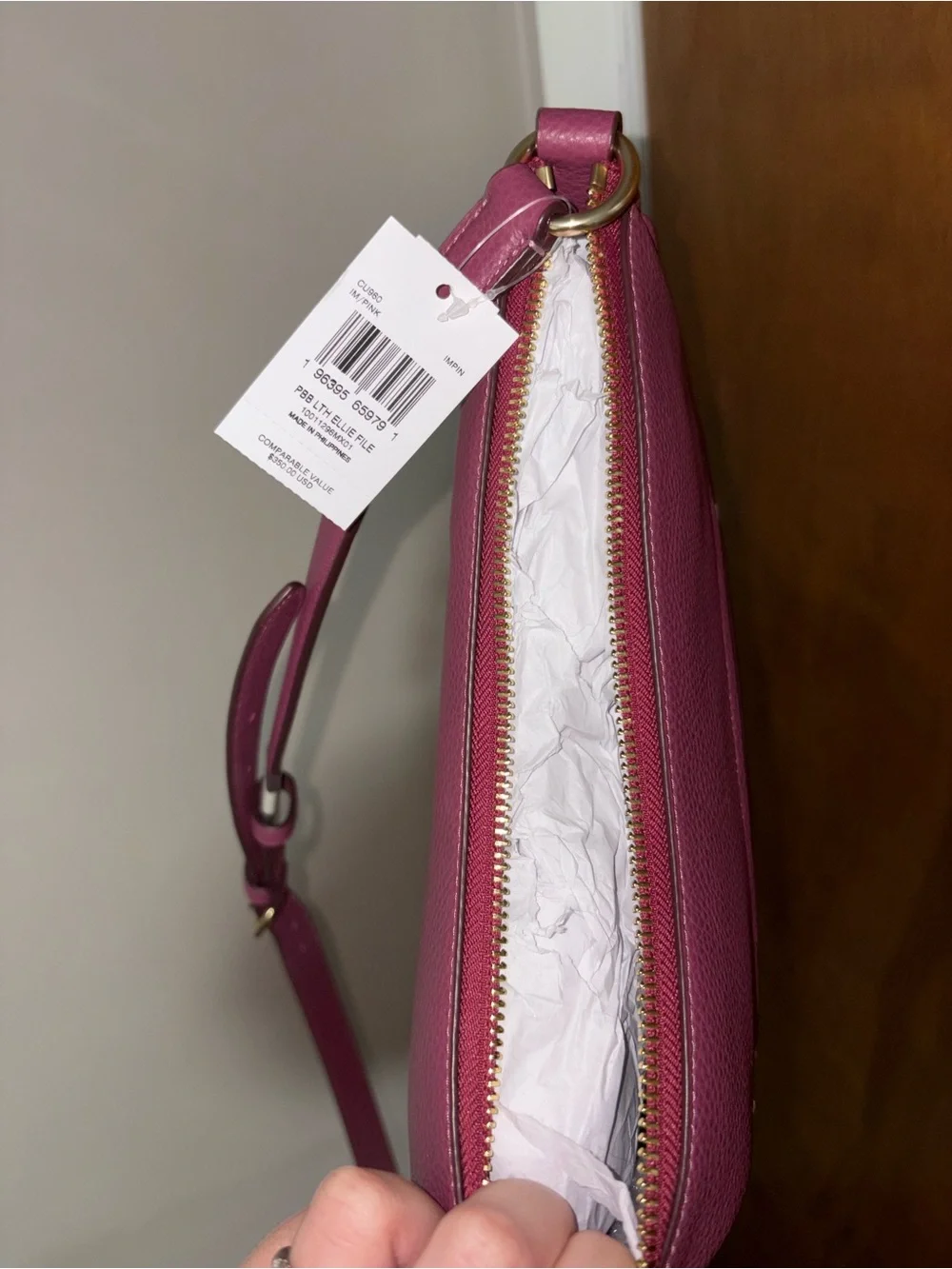 Coach Ellie File Bag Crossbody Pink Leather NWT CU960